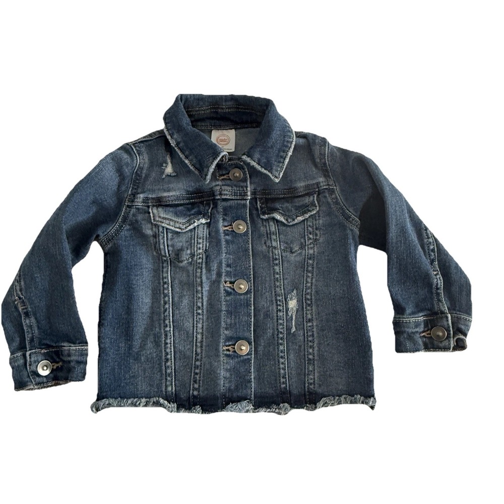Wonder Nation Denim Jacket Kids 2T Blue Distressed Frayed Hem